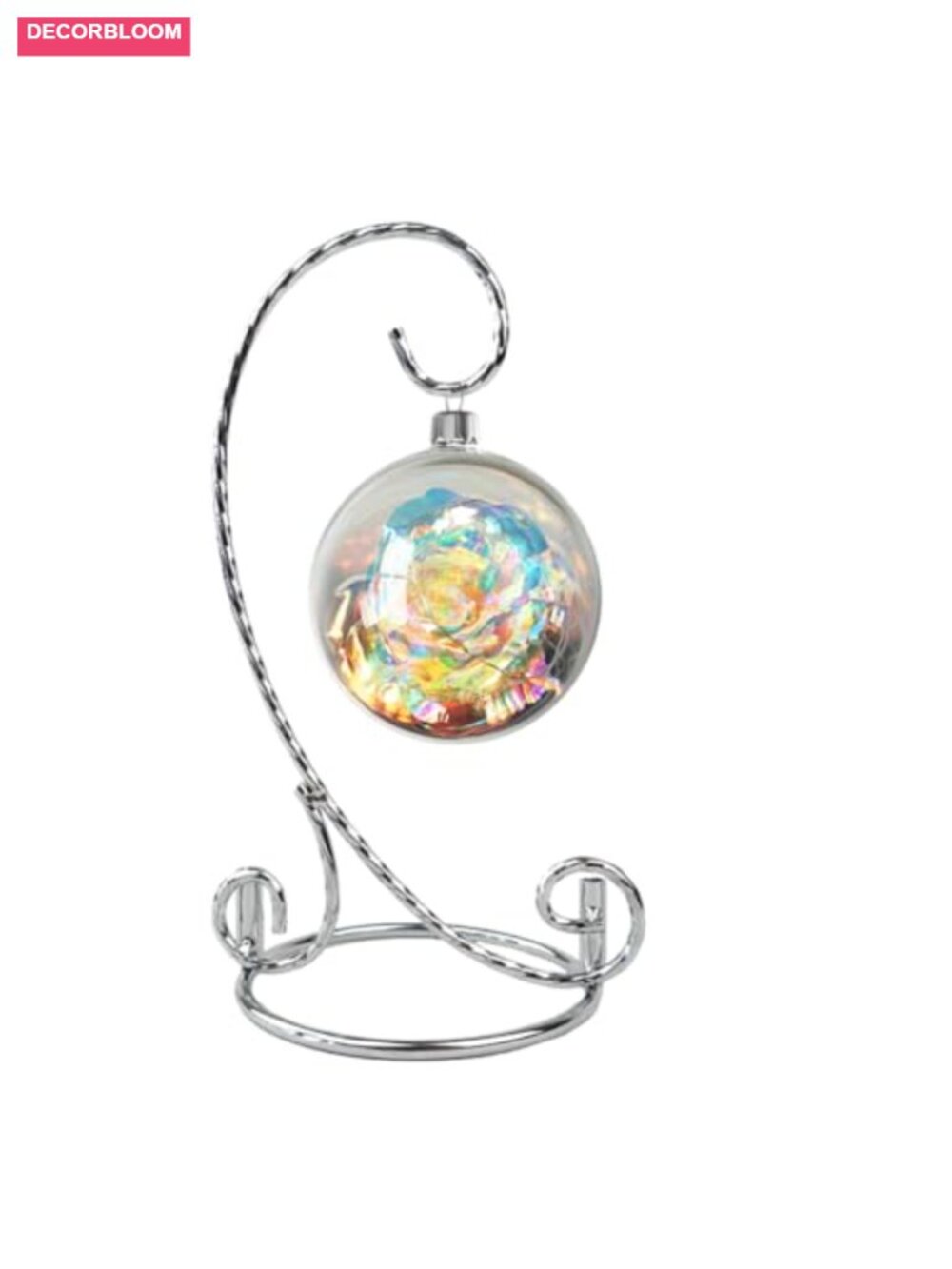 Twisted Metal Ornament Display Stand 6" Hook Hanging Home Decor